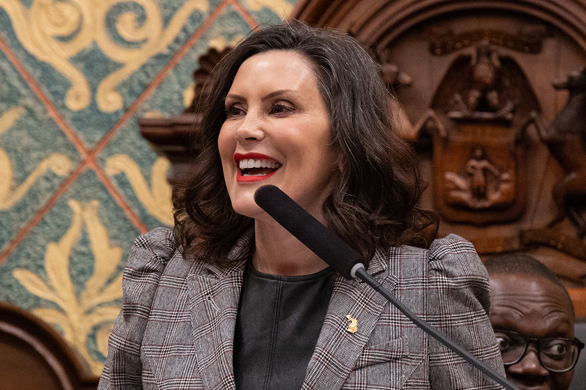 Gov. Gretchen Whitmer at the 2025 State of the State.