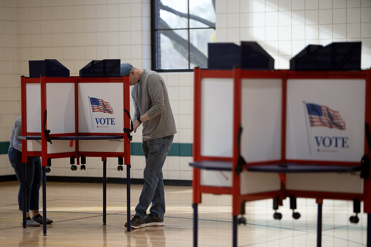 Voters head to the polls at Windmill Pointe Park in Grosse Pointe Park on Tuesday, Nov. 5, 2024.