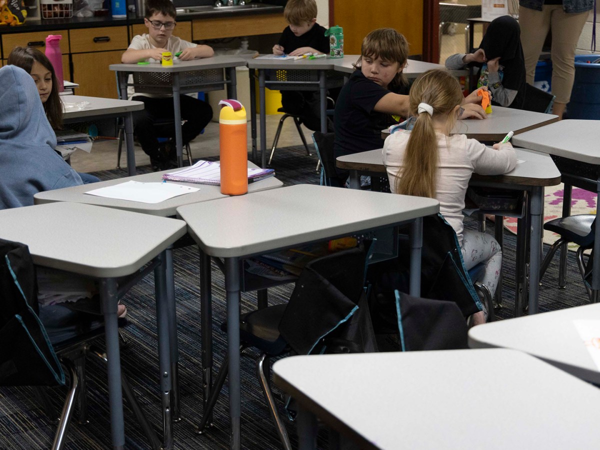 Students in Celeste Mills second grade class in Mount Pleasant, MI.