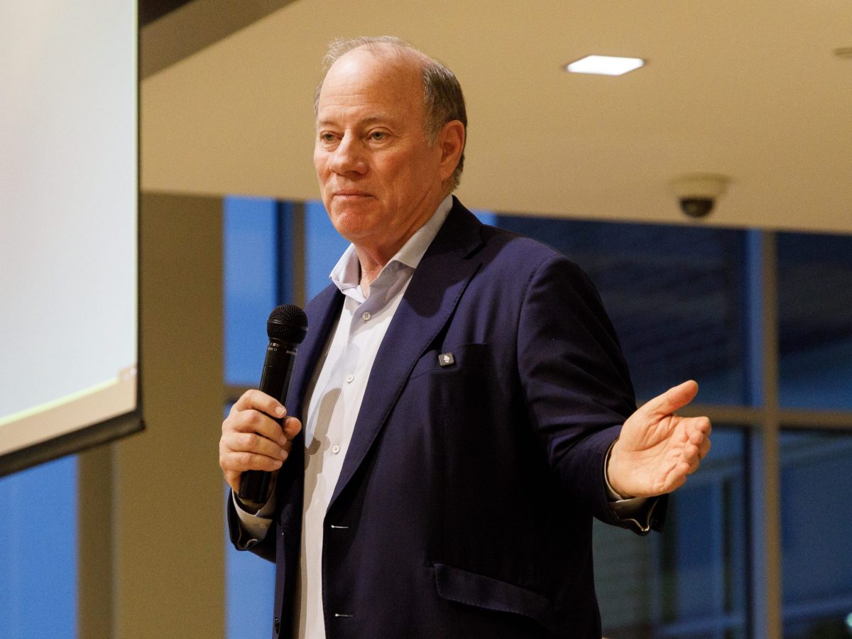 Mike Duggan speaking into a microphone.