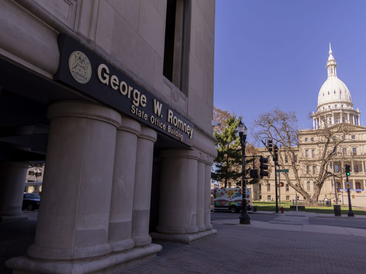 Michigan Capitol and Romney building