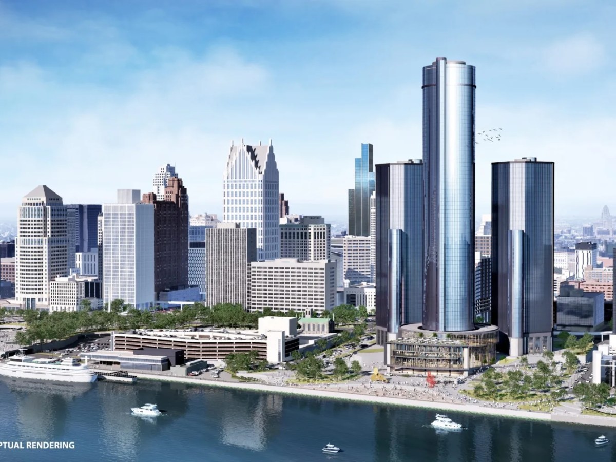 A rendering of the Renaissance Center