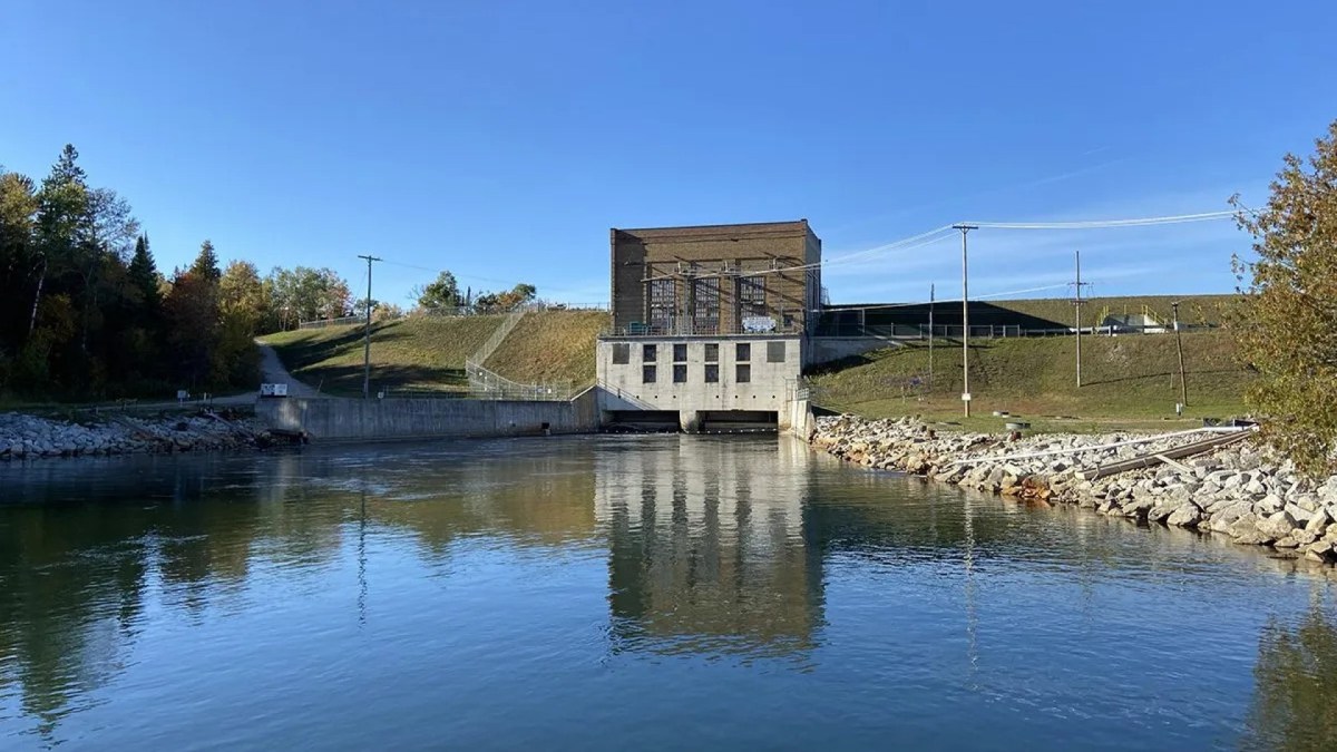 A dam on a river