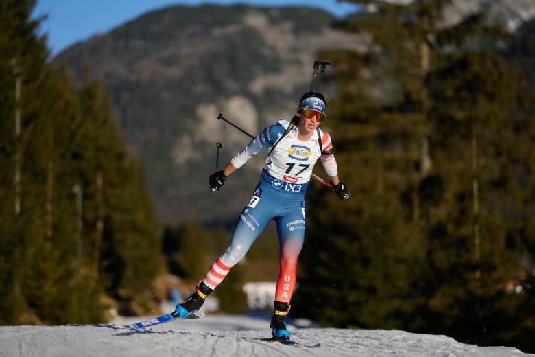 Deedra Irwin skis. 