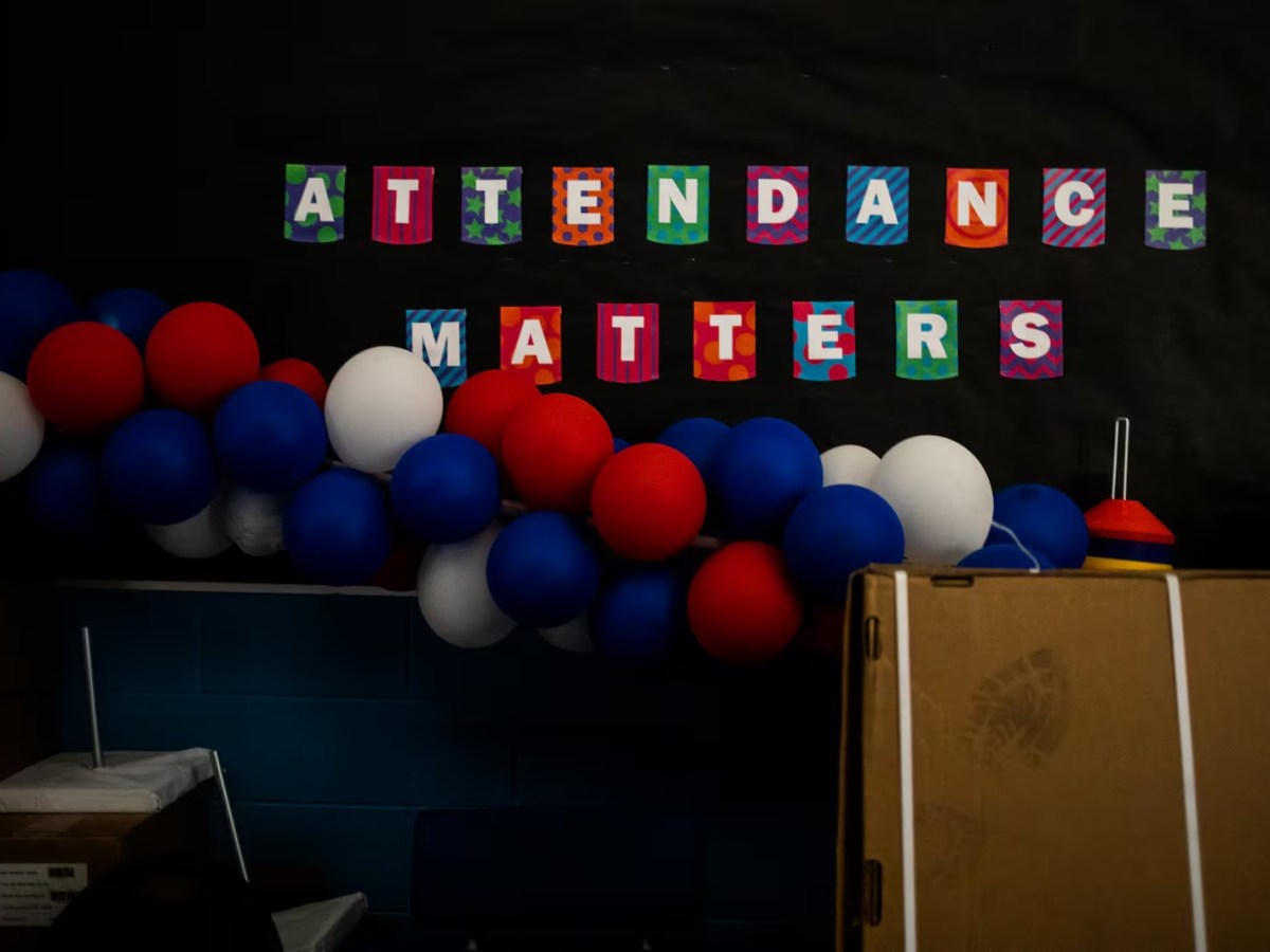 A sign that says "Attendance Matters."