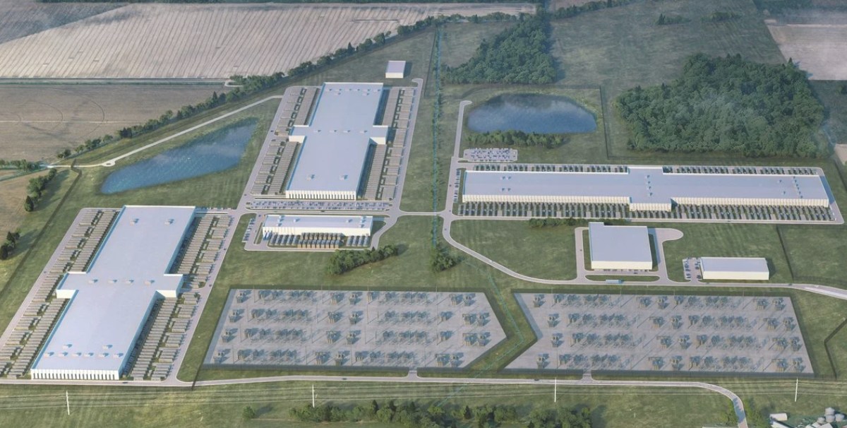 An artist's rendering of a proposed data center