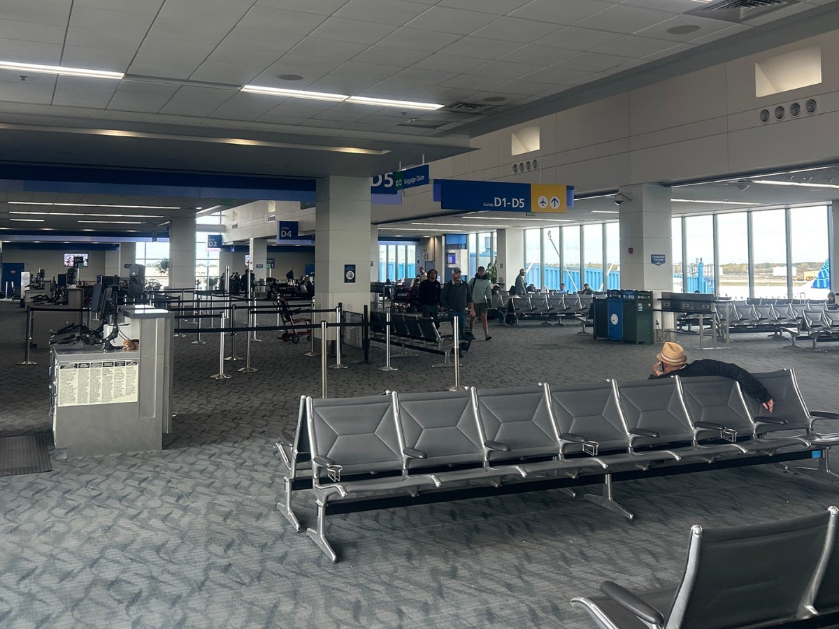 Inside airport terminal of Detroit Wayne County airport, Evans Terminal. Detroit, Michigan. October 15th 2025.