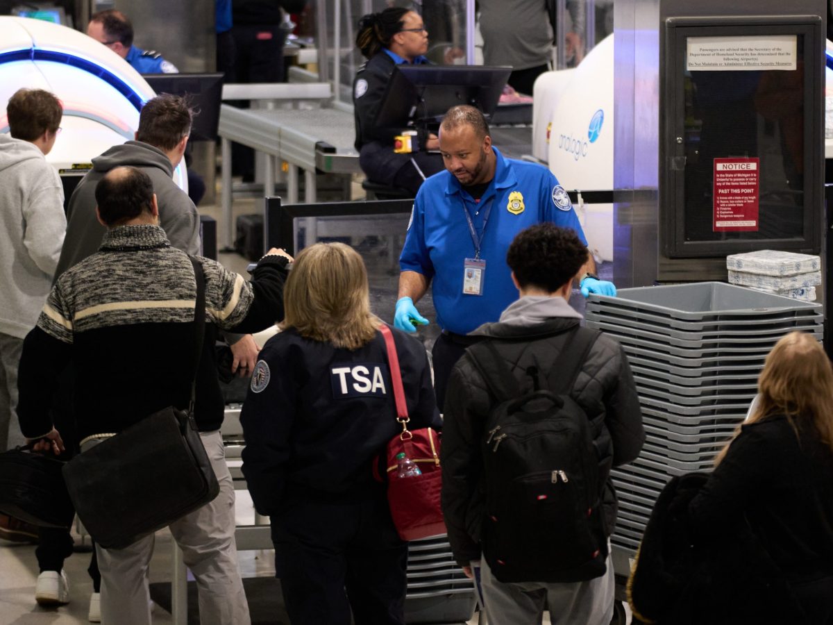 TSA checkpoint at Detroit airport