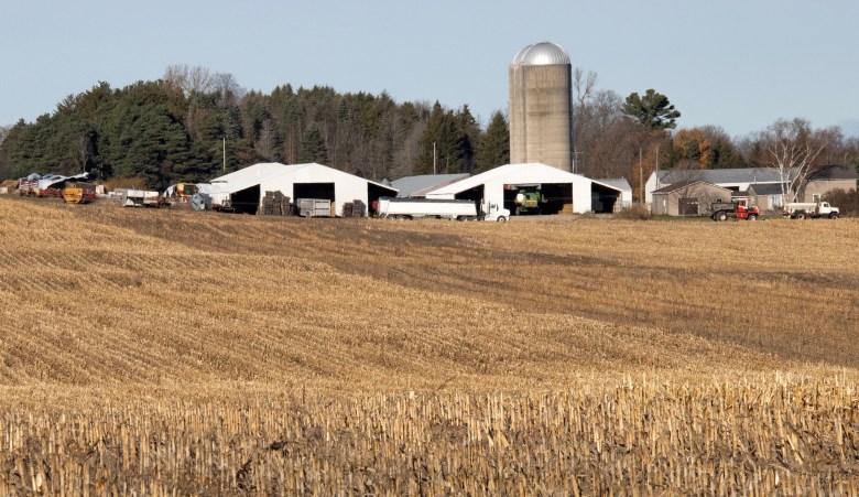 Farm with field in front