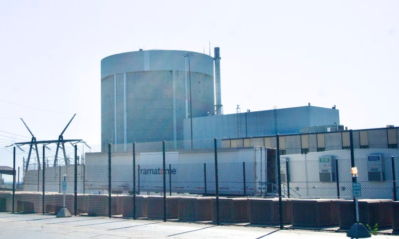 The Palisades Nuclear Plant in Covert, Michigan  on a sunny day. 