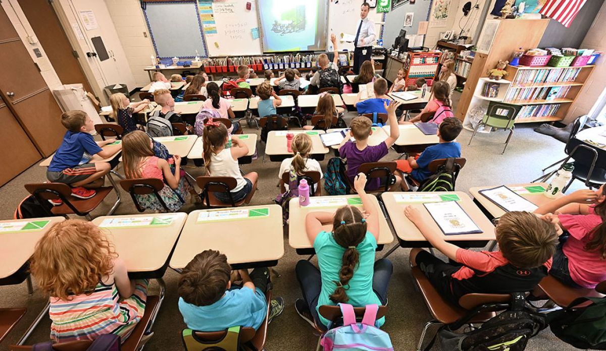 Students in a classroom.