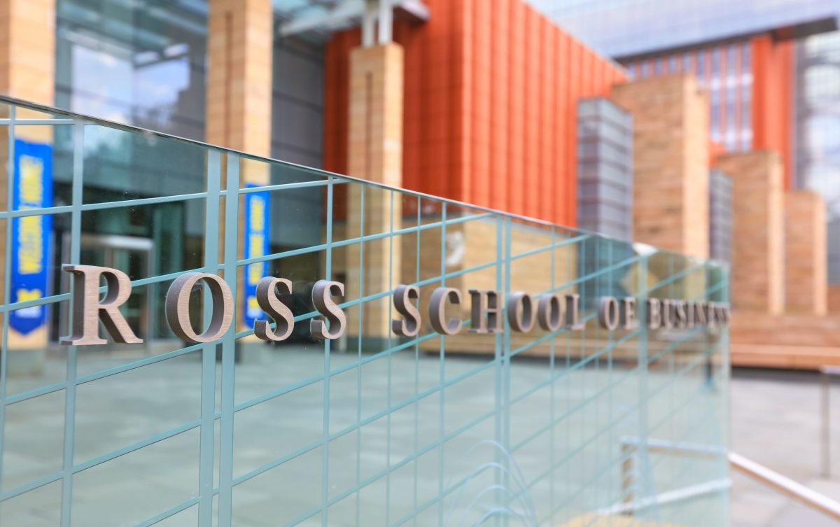 sign for Ross School of Business at Univ. of Michigan