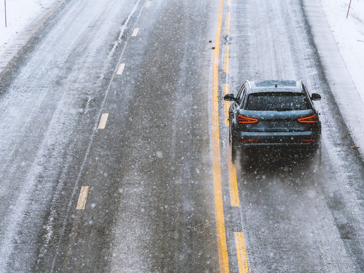 Car on snowy road