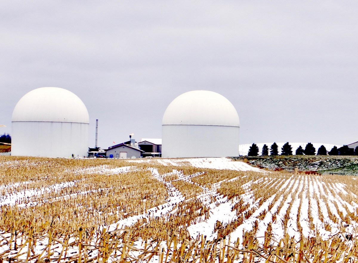 farm field, dusted with snow