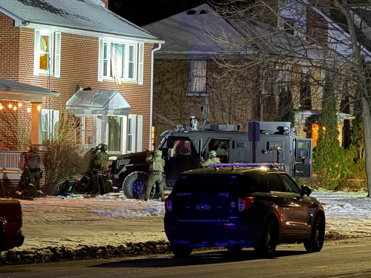Police into front of a home.