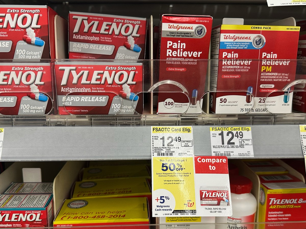 Tylenol drugs are on display at a drugstore chain in Buffalo Grove, Ill., Tuesday, Sept. 23, 2025.