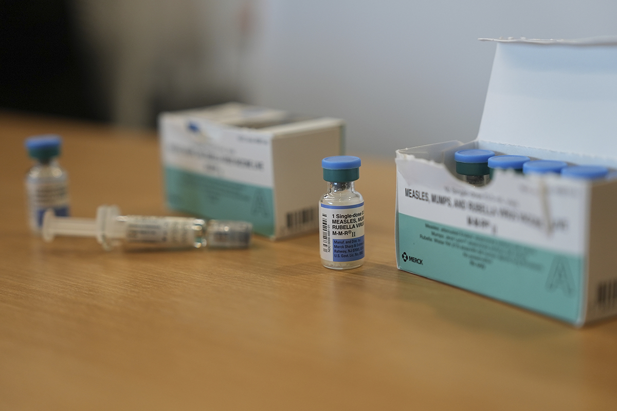 Vaccines on a table.