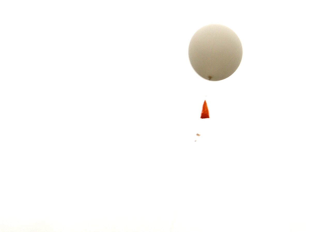 A weather balloon in the air