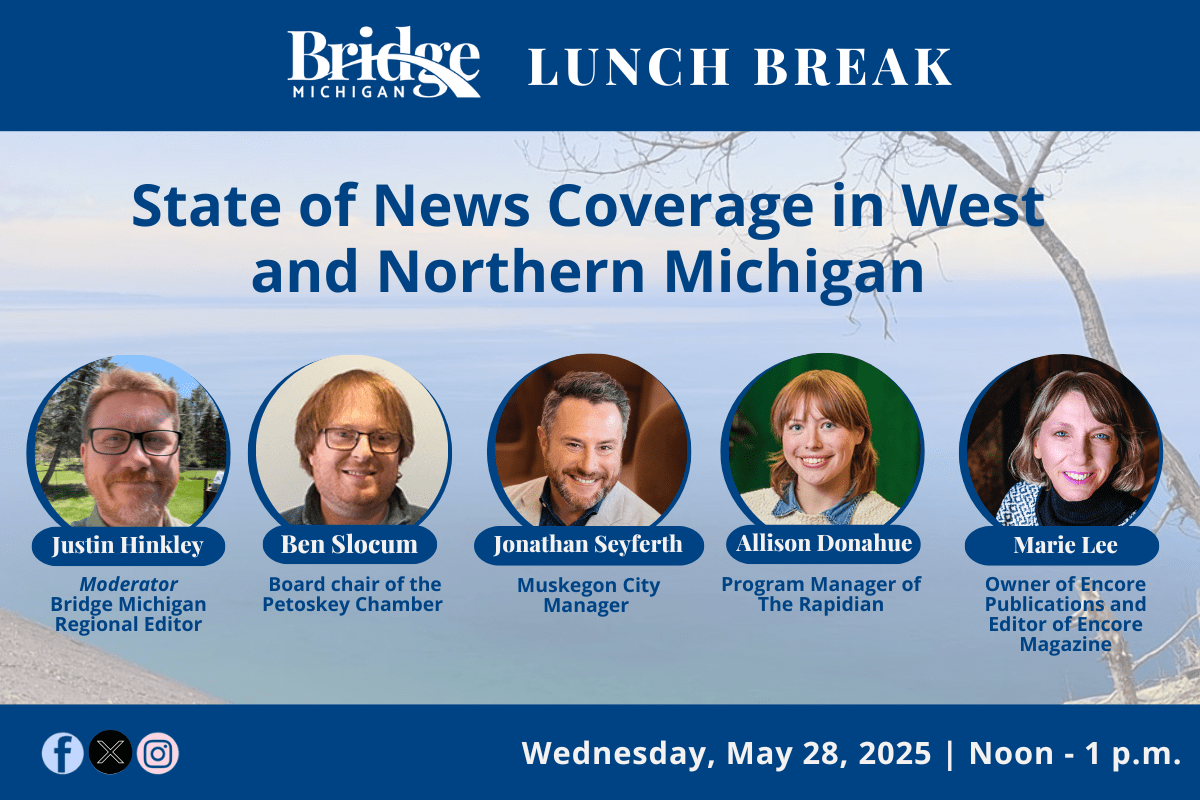 A collage of photos showing the participants in the Lunch Break panel