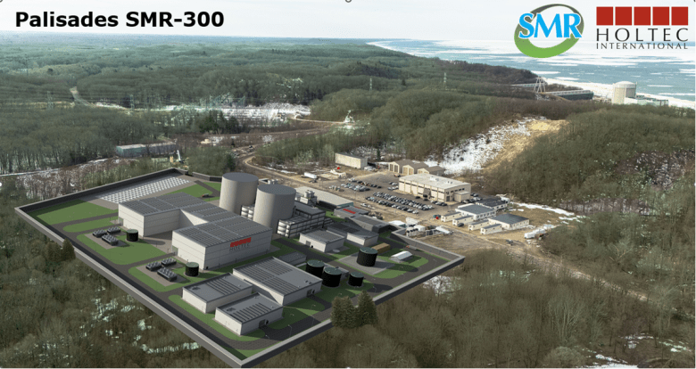 A rendering of a 680-megawatt power plant. 