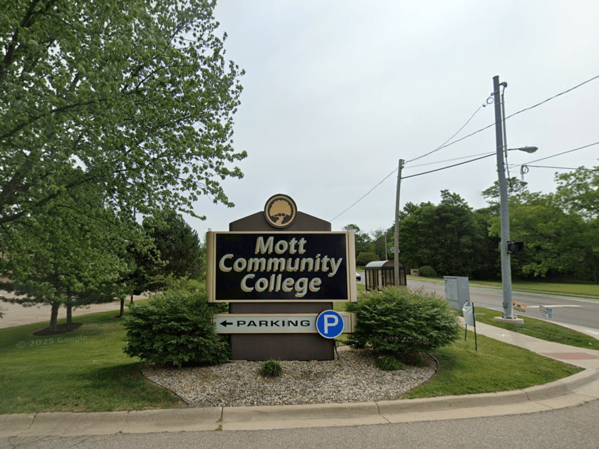 Sign outside Mott Community College