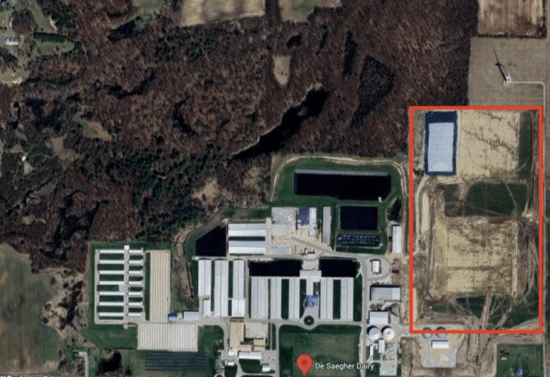 A map of the KB Dairy’s site.