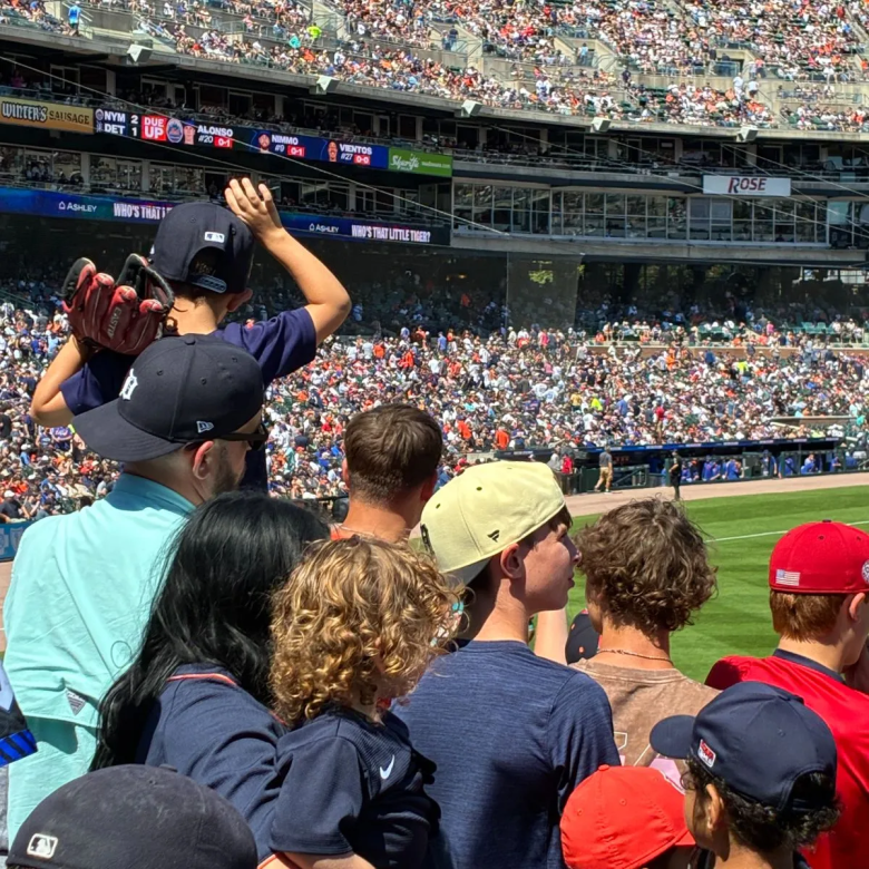 Crowds of people at Comerica Stadium in Detroit, Michigan.